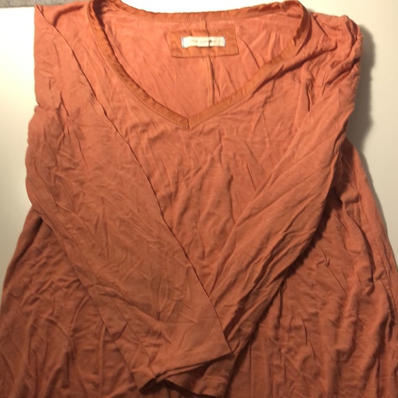 Pure+mood salmon v neck tops soft cotton - Picture 3 of 3